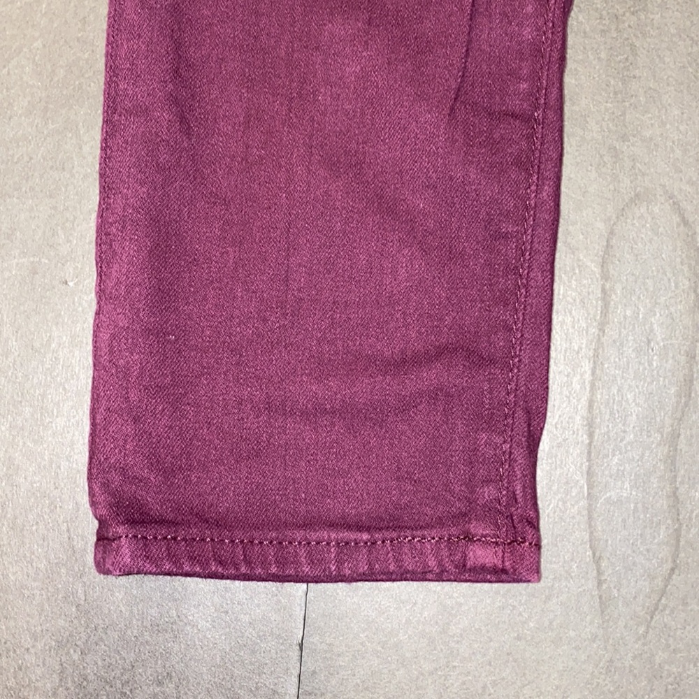 AG Adriano Goldschmied Size 28R The Stevie Ankle Slim Straight Leg Burgundy Jean - Picture 14 of 16